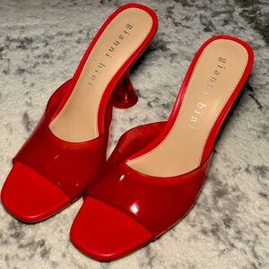 Giani Bini Red Clear Heels